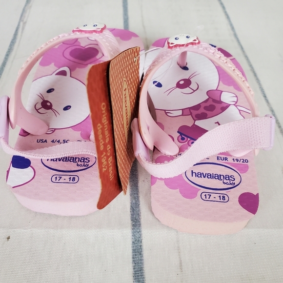 2/$25 Havaianas Brasil Kitty Sandals Pink  Size 4/5C - Picture 7 of 12